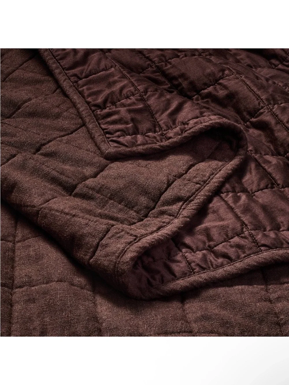NWT King Plus Heavyweight Linen Blend Quilt Dark Fig - Casaluna